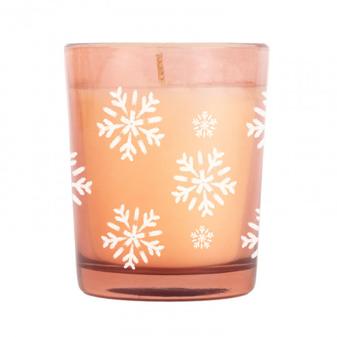 BOUGIE PARFUMEE EN VERRE PERSONNALISABLE 'COSYO NOEL' - rose