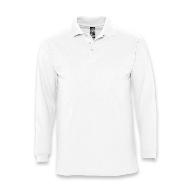 POLO PUBLICITAIRE MANCHES LONGUES HOMME 'WINTER II' BLANC - blanc