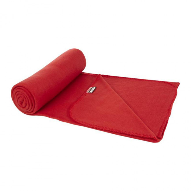 PLAID POLAIRE PERSONNALISÉ RPET 'WEEK-END' - EXPEDITION RAPIDE 4 JOURS - rouge