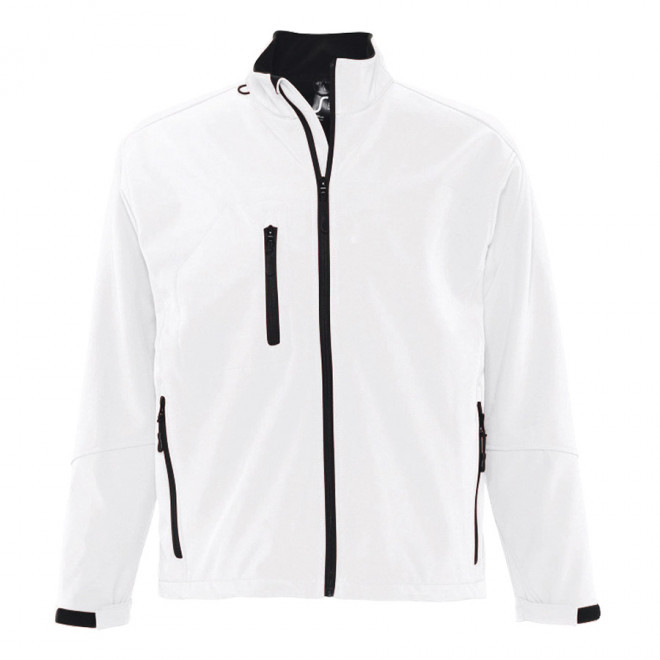 VESTE PUBLICITAIRE ZIPPÉE SOFTSHELL HOMME 'RELAX' 340 GR/M² - blanc