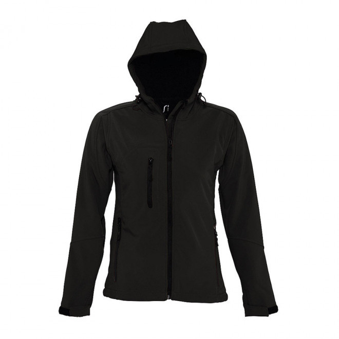 VESTE SOFTSHELL A CAPUCHE FEMME 'REPLAY' 340 GR/M² - noir