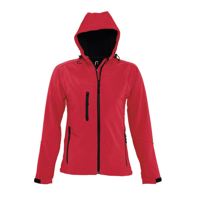 VESTE SOFTSHELL A CAPUCHE FEMME 'REPLAY' 340 GR/M² - rouge