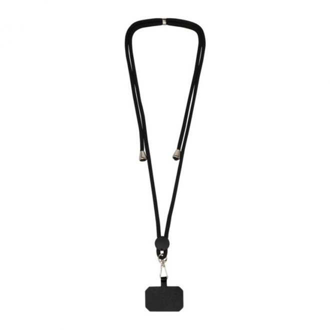 CORDON PERSONNALISÉ TOUR DE COU TELEPHONE 'NURAS' - noir