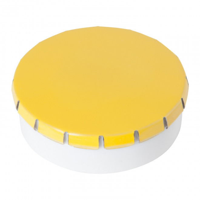 BOITE BONBONS BICOLORE PERSONNALISABLE 'CLIC CLAC EUROPE' - jaune