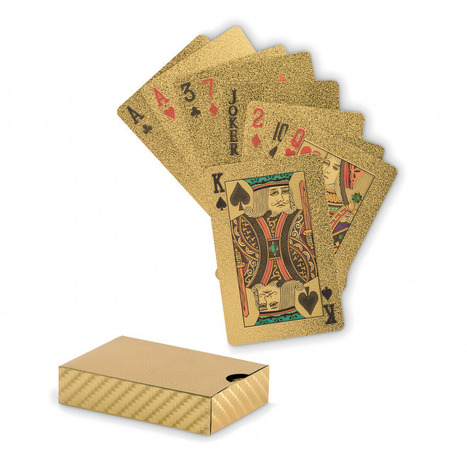 JEU DE 54 CARTES WATERPROOF PERSONNALISABLE  'GOLDEY' - or