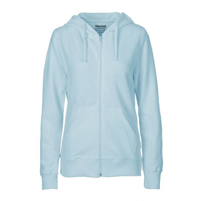 SWEAT-SHIRT PERSONNALISÉ ZIP FEMME BIO NEUTRAL® 'YORIS FEMME' - light blue