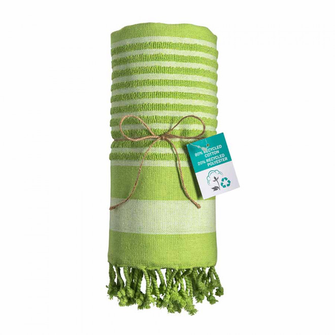 SERVIETTE DE PLAGE PERSONNALISÉE FOUTA 'HORTENSE 350 RECYCLE'  - vert