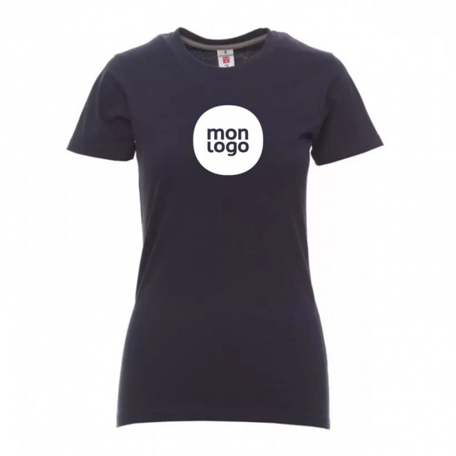 TEE-SHIRT PERSONNALISE FEMME PAYPER® 'SUNRISE' - bleu marine