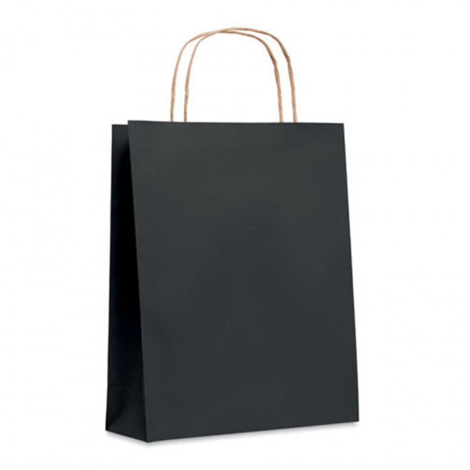 SAC PAPIER KRAFT ANSES TORSADEES 'HONDURO' 18X21X8 CM- EXPÉDITION RAPIDE 5 JOURS - noir