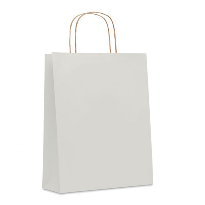 SAC PAPIER KRAFT ANSES TORSADEES 'HONDURO' 25X32X11 CM - EXPÉDITION RAPIDE 5 JOURS - blanc