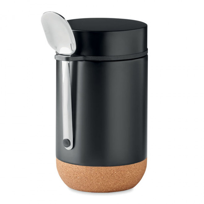 THERMOS ALIMENTAIRE ISOTHERME PERSONNALISABLE 'ROSLIN' - noir