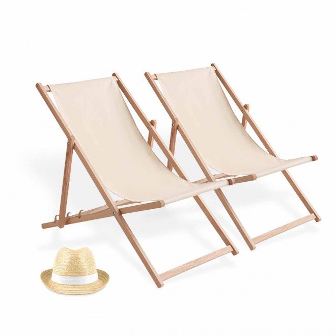 LOT 2 CHILIENNES ET 50 CHAPEAUX PERSONNALISABLE 'HURVOX' - blanc