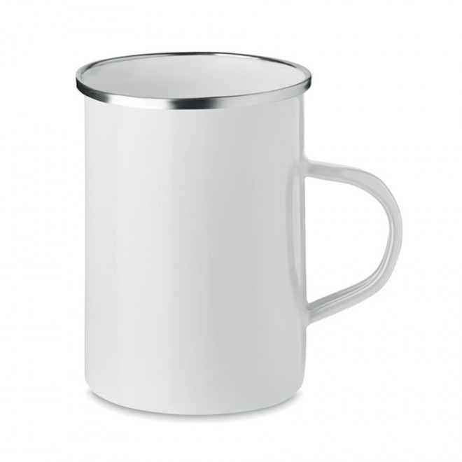 MUG PERSONNALISABLE EN MÉTAL 'RANIO' - blanc