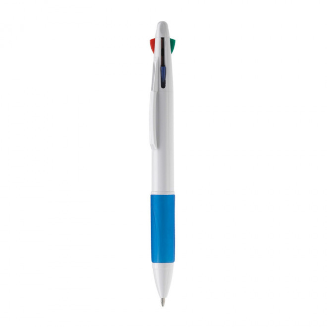 STYLO PERSONNALISÉ 4 COULEURS 'TERAMO' - blanc/bleu