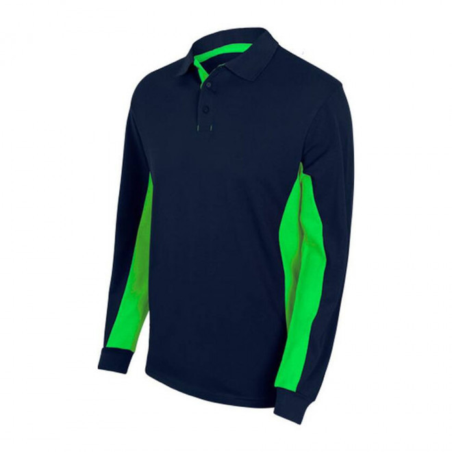 POLO PERSONNALISABLE BICOLORE VELILLA® 'ALBANE ML' - navy/lime