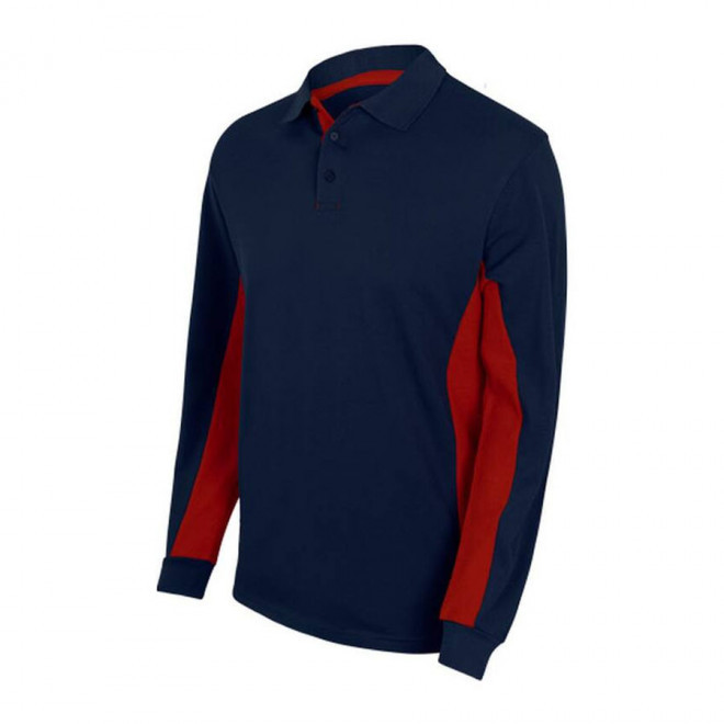 POLO PERSONNALISABLE BICOLORE VELILLA® 'ALBANE ML' - navy/red