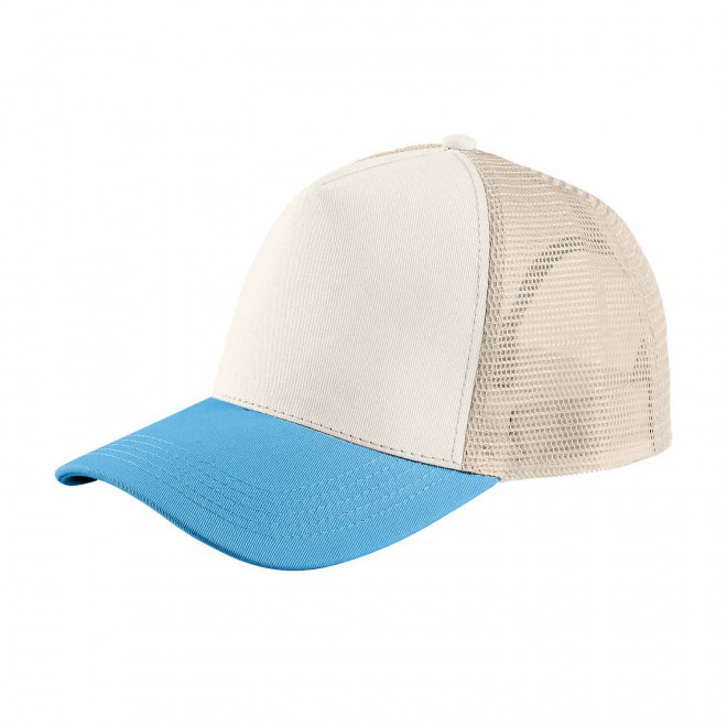 CASQUETTE TRUCKER FILET PERSONNALISABLE 'BLINK' - écru/bleu/lin