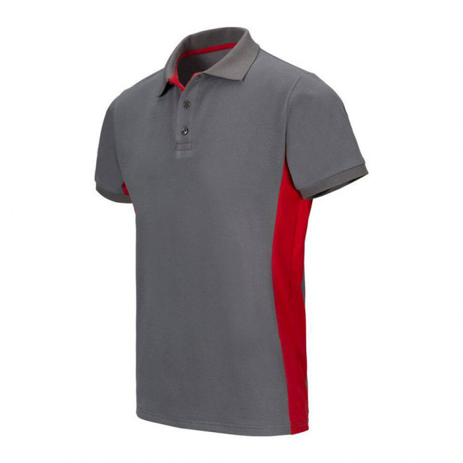 POLO PERSONNALISÉ BICOLORE MANCHES COURTES 'ALBANE MC' 180 GR/M² - grey/red