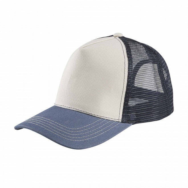 CASQUETTE TRUCKER FILET PERSONNALISABLE 'BLINK' - écru/bleu
