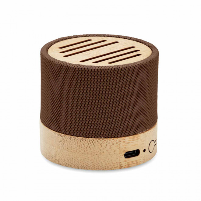 MINI ENCEINTE SANS FIL PERSONNALISABLE 'ELEG BAMBOU' - brun