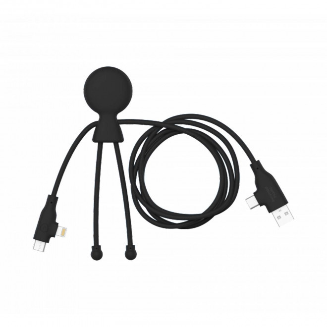 CABLE DE CHARGE PERSONNALISABLE XOOPAR® 'MR BIO LONG FAST 60W' - noir