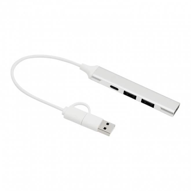 HUB USB ALU PERSONNALISABLE 'CHTOU' - argenté