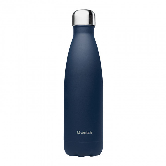 BOUTEILLE ISOTHERME PERSONNALISABLE INOX '500 ML QWETCH®' - bleu nuit