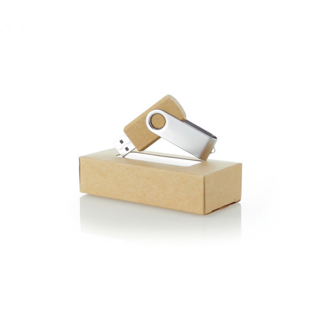 CLÉ USB RECYCLE PERSONNALISABLE 'TWISTER CARTON' 16 GB - naturel