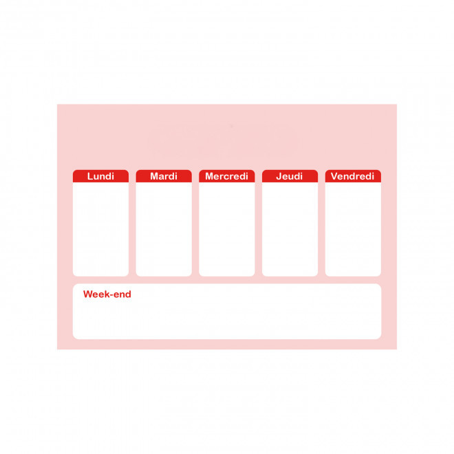 PLANNING AIMANTE PUBLICITAIRE 'CHECK' - rouge - 21x15cm