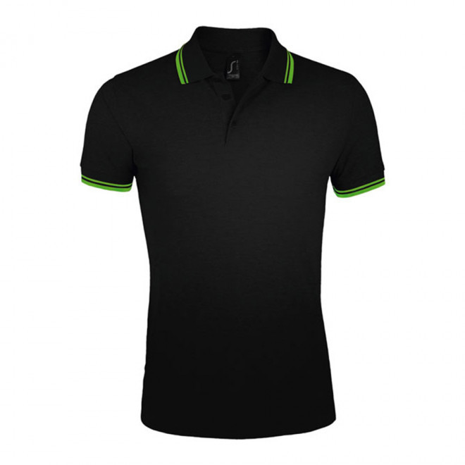 POLO BICOLORE PERSONNALISABLE HOMME 'PASADENA' RAPIDE 4J - noir/lime