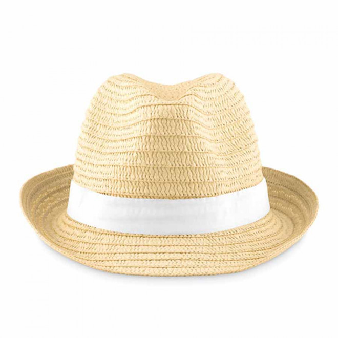 CHAPEAU PAILLE CLAIRE PERSONNALISABLE 'COBOCHIC' - blanc
