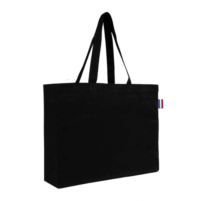 SAC PERSONNALISABLE COTON COLORE SOUFFLET 220G 'FRANCIS' - noir