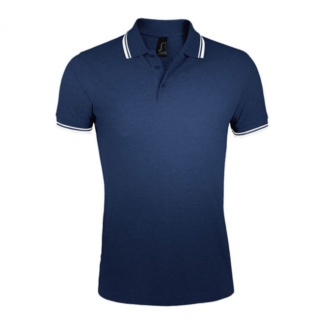 POLO BICOLORE PERSONNALISABLE HOMME 'PASADENA' RAPIDE 4J - marine/blanc