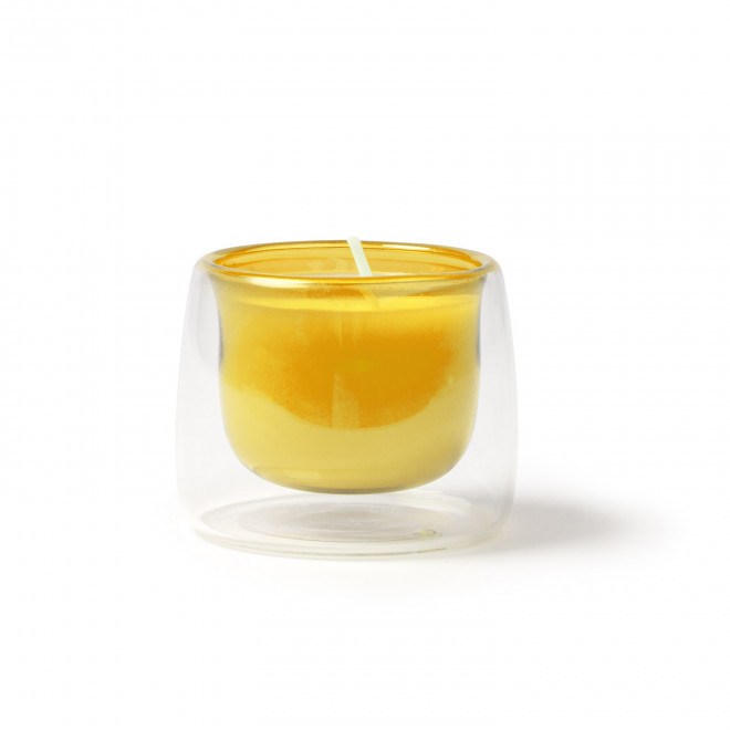 BOUGIE PARFUMEE PERSONNALISEE POT EN VERRE 'POTYL' - jaune