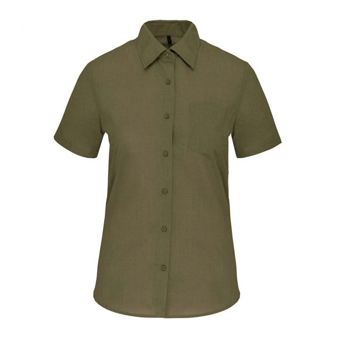 CHEMISE MANCHES COURTES FEMMES PERSONNALISABLE 'KARIBAN' - khaki