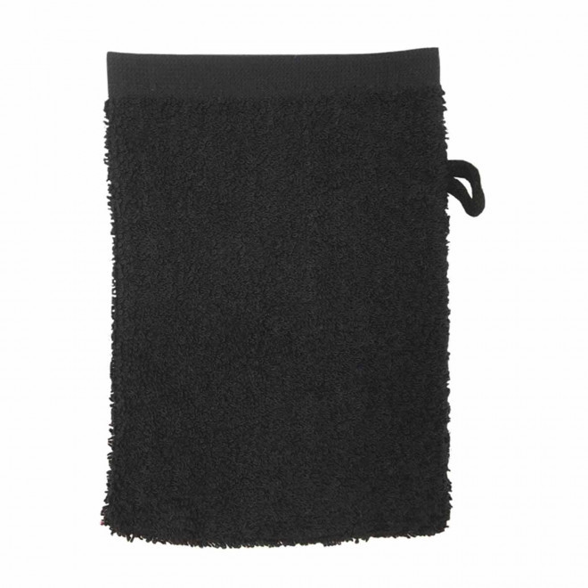 GANT DE TOILETTE EN COTON PERSONNALISABLE 'PITOU' - noir