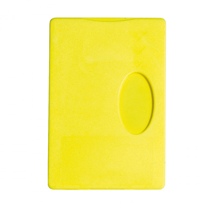 ETUI-CARTE RIGIDE PUBLICITAIRE 'LINZ' - jaune