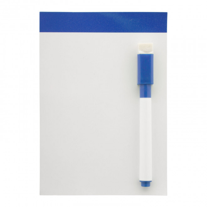 MINI TABLEAU BLANC AIMANTE PUBLICITAIRE 'SCRAPER' - bleu