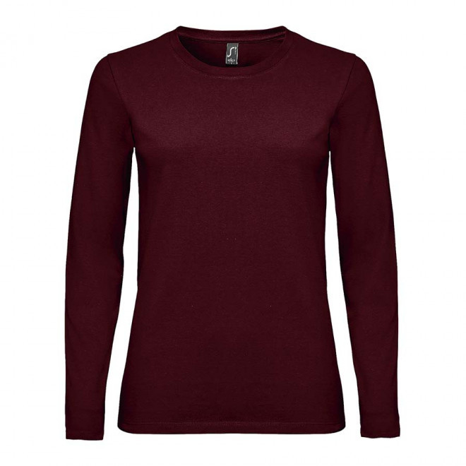 TEE-SHIRT PERSONNALISABLE FEMME ML 'IMPERIAL LSL' - bordeaux