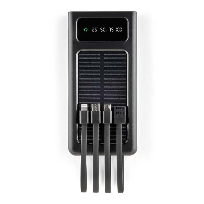 POWERBANK SOLAIRE 10 000 MAH PERSONNALISABLE 'SOLARIUS' - noir