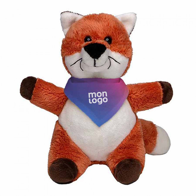 PELUCHE PERSONNALISABLE ANIMAUX FORET BANDANA SUBLIME - orange