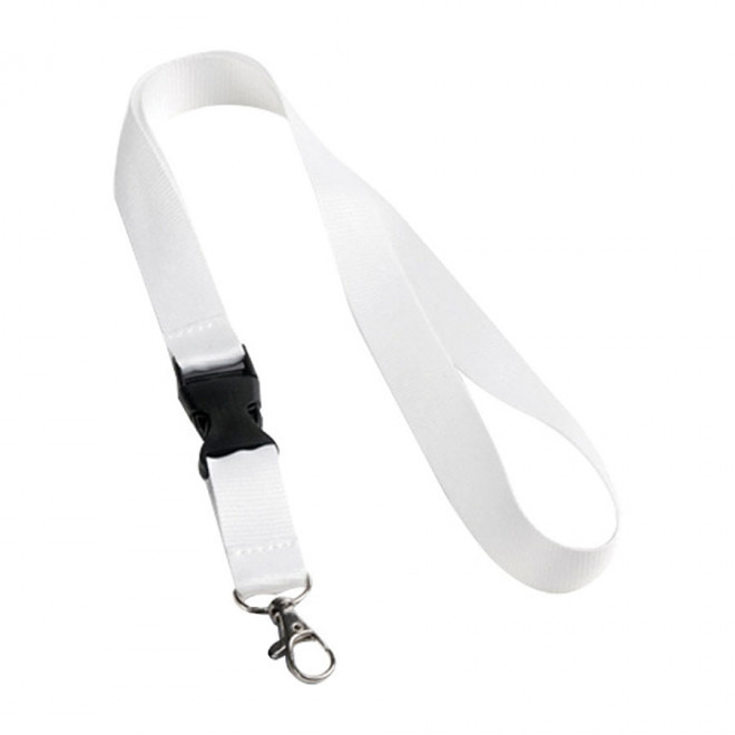 TOUR DE COU PUBLICITAIRE AVEC CLIP DETACHABLE 'LAZO' - blanc