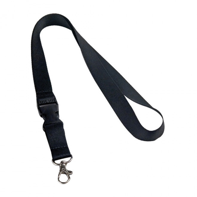 TOUR DE COU PUBLICITAIRE AVEC CLIP DETACHABLE 'LAZO' - noir