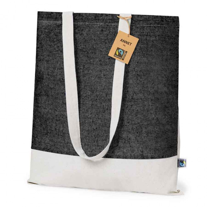 SAC COTON PERSONNALISABLE 140 G/M2 FAIRTRADE 'FORCOLI' - noir