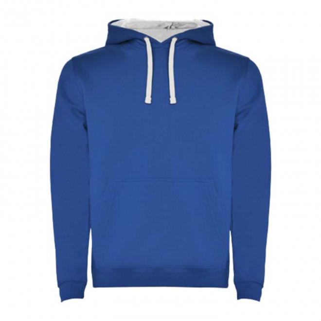 SWEAT-SHIRT A CAPUCHE PERSONNALISE MIXTE 'RAPHAEL' - bleu royal/blanc