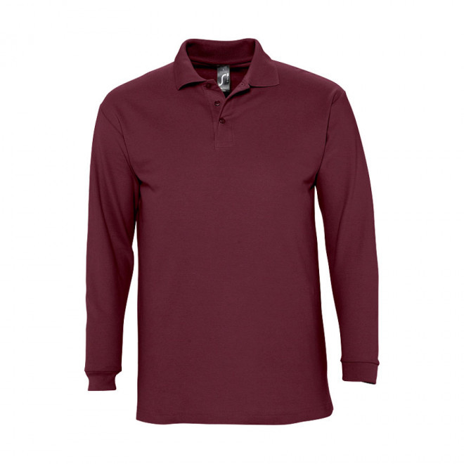 POLO PUBLICITAIRE MANCHES LONGUES HOMME 'WINTER II' - bordeaux