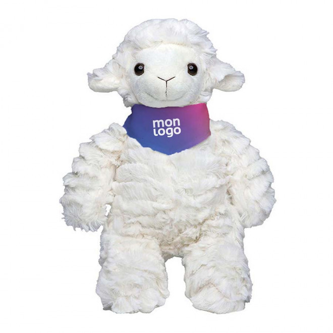 PELUCHE PERSONNALISABLE ANIMAUX DE LA FERME AVEC BANDANA SUBLIME - blanc