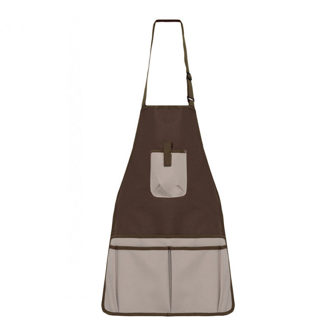 TABLIER DE JARDIN PERSONNALISABLE 'JARINO' - chocolat/beige