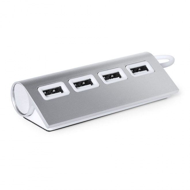PORT USB 2.0 PERSONNALISABLE ALUMINIUM 'ALKUB' - argenté