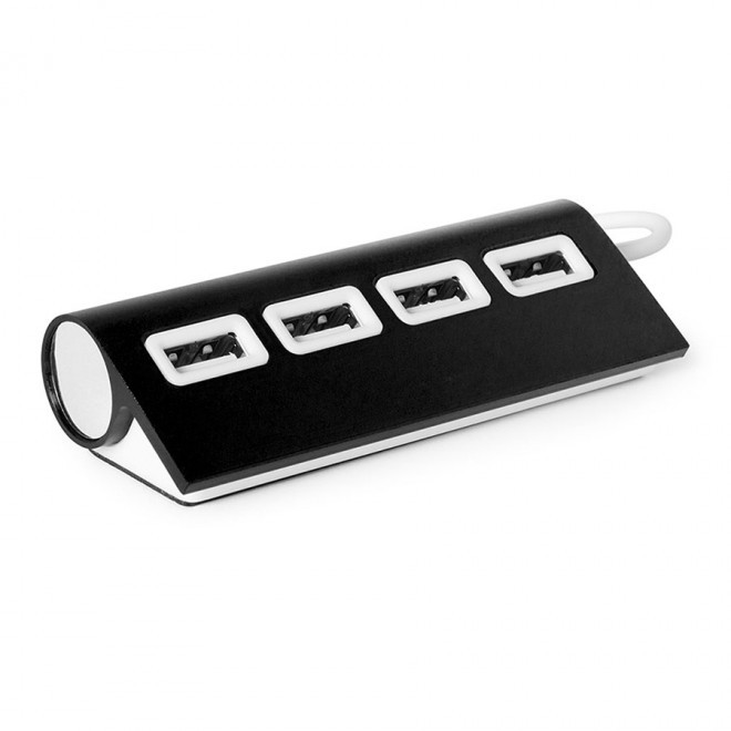 PORT USB 2.0 PERSONNALISABLE ALUMINIUM 'ALKUB' - noir
